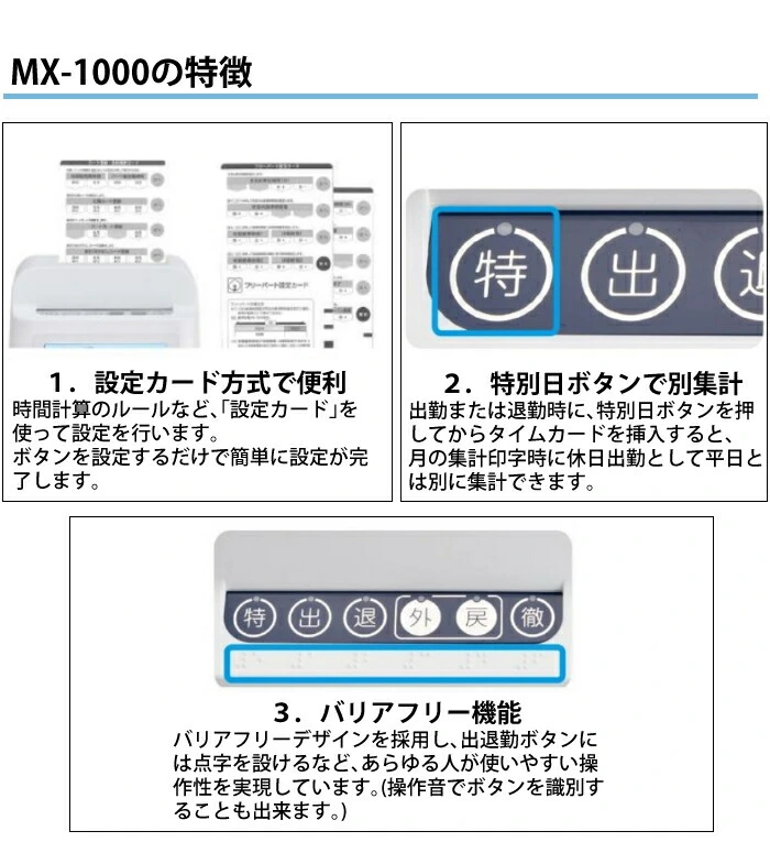 タイムレコーダー アマノ コネクテッドタイムレコーダー 1日4回打刻 MX-1000 ホームショッピング