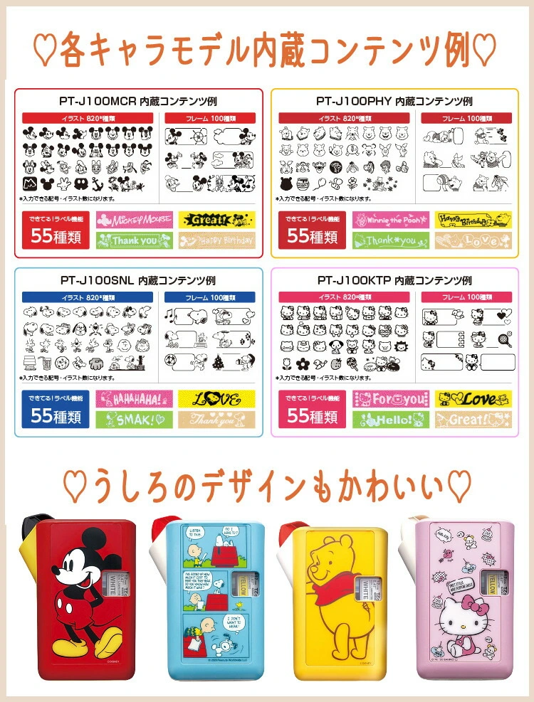サンプルテープ12mm幅が付属】ブラザー ピータッチ スヌーピー PT-J100SNL (ラベルライター PT-J100 ptJ100 brother  ラベルプリント シール テープ 入園 入学 おなまえシール 収納 プレゼント にも/スマホ不要) ホームショッピング